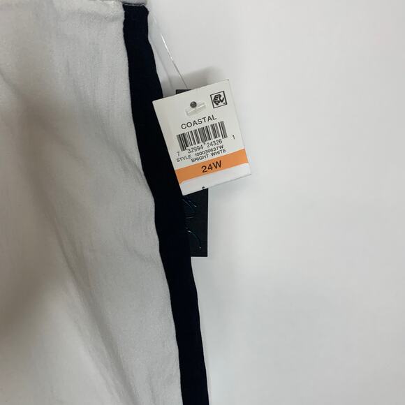 NWT INC White w Black Tuxedo Stripe Skinny Pants Sz 24W - Picture 7 of 10